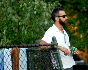 Traveling McCourys bassist Allen Bartram all CAF hanging out watching Rhonda Vincent and the Rage at the Gettysburg Bluegrass Festival.