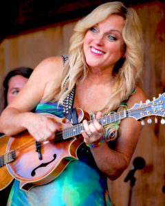 Rhonda Vincent, the Queen of Bluegrass, at least according to the side of her bus, rages at Gettysburg.